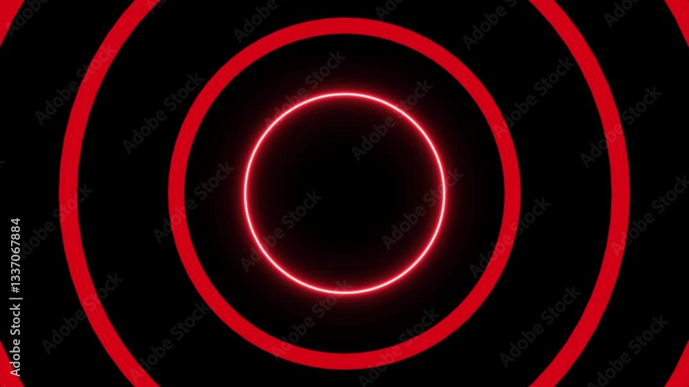 Poster futuristic abstract background with glowing red circles and a star-filled sky, ideal for science and