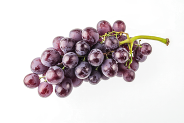 a bunch of grapes on a white background cutout image and isolated on transparent background 