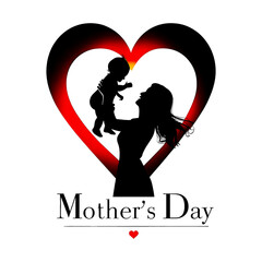 Happy Mother’s Day: Honoring the Queen of Our Hearts Symbols of love on white background for flyer, card, invitation.