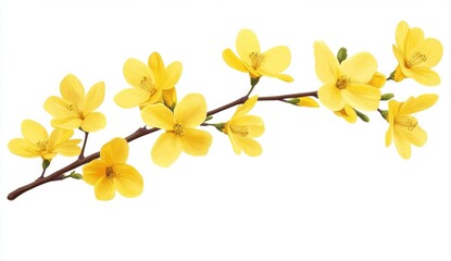 Springtime Yellow Blossoms on Branch