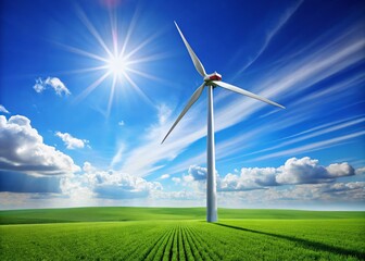 Obraz premium Futuristic Solar Windmill Energy Generator - Sustainable Power Technology of 2025