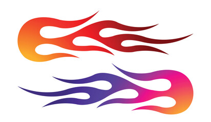 Tribal fire flame race car body side vinyl sticker vector eps art image file. Burning tires and flames sport car decal. Side speed decoration for cars, auto, truck, boat, suv, motorcycle.