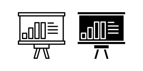 Presentation icon set. Flat illustration of icons on a white background