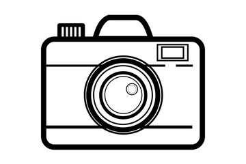Camera Icon – Minimalist Black Outline Symbol