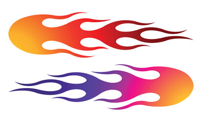 Speed flame sports car decal vinyl sticker. Racing car tribal fire flames vector art graphic. Side vehicle decoration for car, auto, truck, boat, suv, motorcycle.