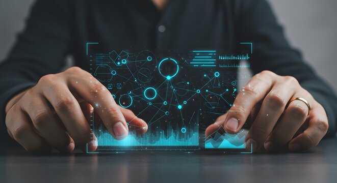 Interactive data analysis with advanced touch screen interface concept