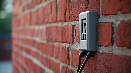 Outdoor Triple Switch on Brick Wall