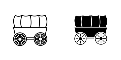 Covered wagonicons for ui. vector illustration