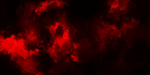 Dark red powder explosion cloud on black background. Abstract red and black grunge texture smoke. smoke fog misty texture overlay on dark black. paranormal red mystic smoke, clouds for movie. 