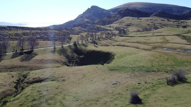 aerial view of Gorbea in the mountains of the basque country