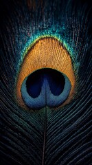 Obraz premium Vibrant peacock feather with shimmering hues and delicate texture, representing grace, nature’s artistry, and organic patterns, ideal for creative projects, comic book style