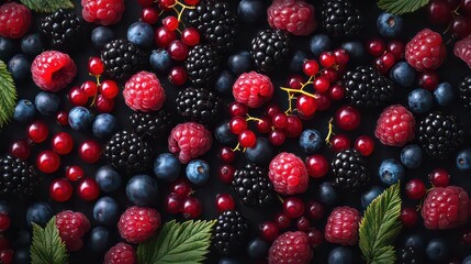 Close-up of assorted fresh berries