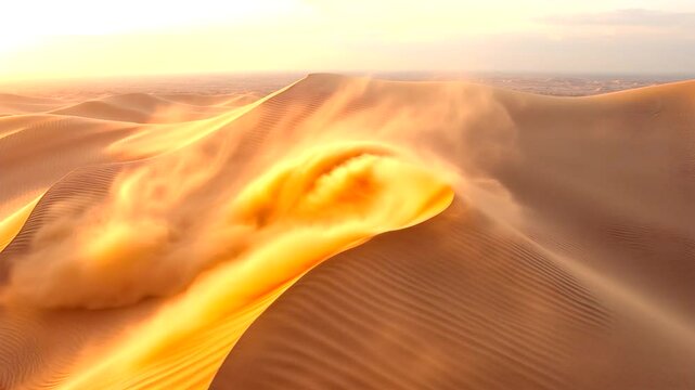 Cinematic background with ripples texture on the surface of desert nature 4k Video. generated with AI