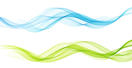 Abstract vector background, transparent waved lines for brochure, website, flyer design. Blue smoke wave. © Maryna Stryzhak