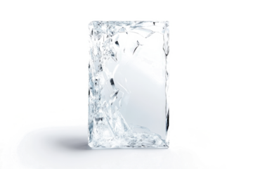 a large ice block on a white background cutout image and isolated on transparent background 