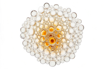 a circular glass chandel with a circular glass chandel cutout image and isolated on transparent background 