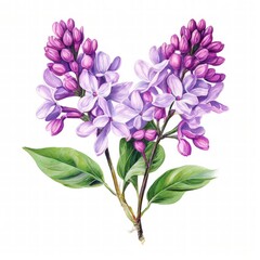 an AI Image Generator, Vibrant Lilac Blossoms on Dark Background
