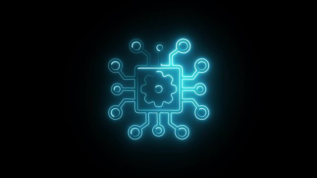 Neon technology setting Icon Symbol Art Sign.