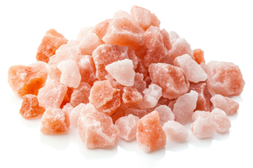 a pile of sugar crystals on a white background cutout image and isolated on transparent background 