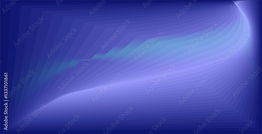 Poster composition of curved and abstract plane shapes with blue gradient tones and matching background col