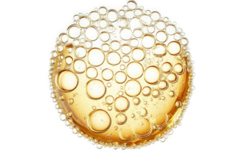 a glass filled with water and bubbles cutout image and isolated on transparent background 