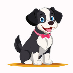 Adorable dog vector illustration featuring a happy puppy with a cute smile. Perfect for pet-themed designs, animal illustrations, and companion dog graphics in a flat, kid-friendly style.