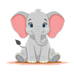 Elephant vector illustration featuring a large, gray African mammal with a friendly smile. Perfect for wildlife, safari, zoo, and nature-themed designs.