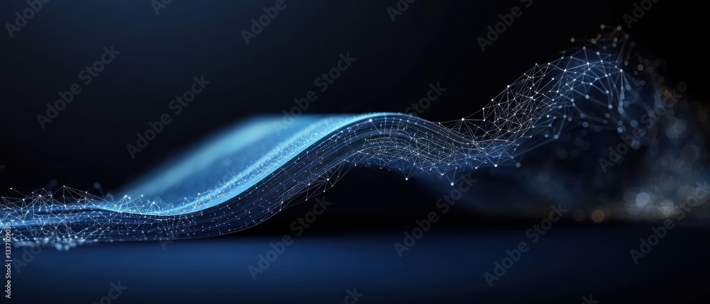 Aufkleber abstract wave of digital data in dark background