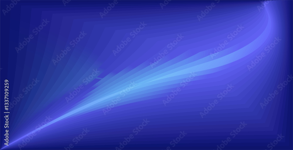 Poster composition of curved and abstract plane shapes with blue gradient tones and matching background col