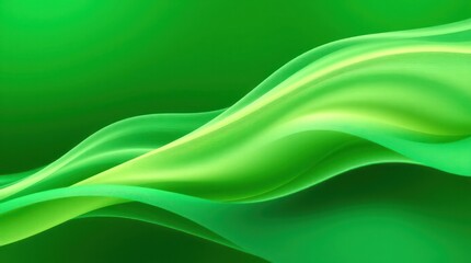 Fototapeta premium Abstract flowing green silk waves background