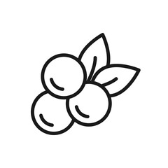 Blueberries - line icon with editable stroke. Simple outline fruit symbol. Vector illustration.