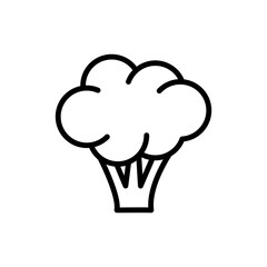 Broccoli - line icon with editable stroke. Simple outline vegetable symbol. Vector illustration.