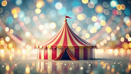 Isolated Circus Tent with Bokeh Background - Stock Photo