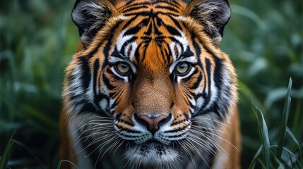Naklejka premium Majestic Sumatran Tiger Portrait