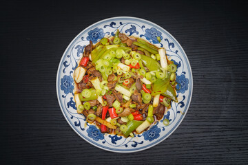 Special Chinese food: spicy fried chicken gizzards