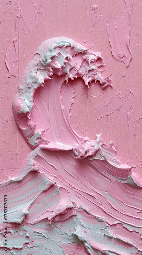 Poster pink wave pattern with some paint on it backgrounds creativity splashing.