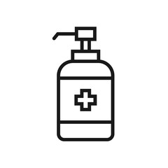 Antiseptic - line icon with editable stroke. Medical symbol. Simple outline design. Vector illustration