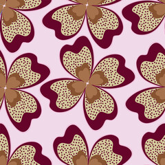 Cute white flowers seamless pattern