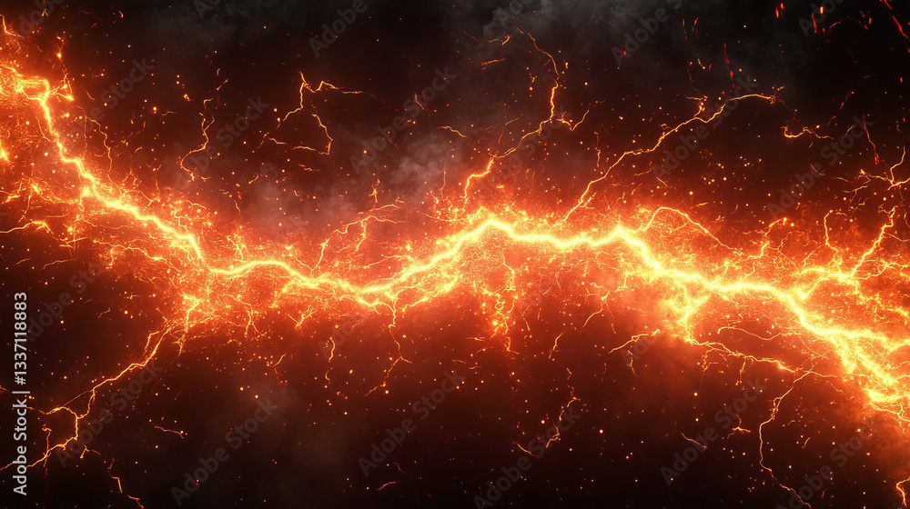 Aufkleber electric lightning balls, energy burst effect with light bolt. abstract power explosion with flashes