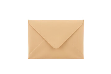 Simple Beige Envelope on White Background for Postal Concept