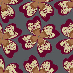 Cute white flowers seamless pattern