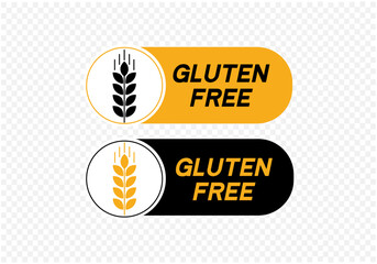 Best gluten free label or gluten free stamp vector isolated in flat style. Gluten free label vector for product packaging design element. Simple gluten free stamp for packaging design element