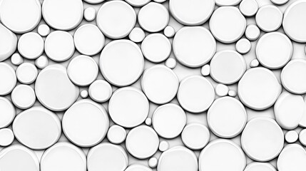 White circles fill frame, simple pattern, background, abstract design use