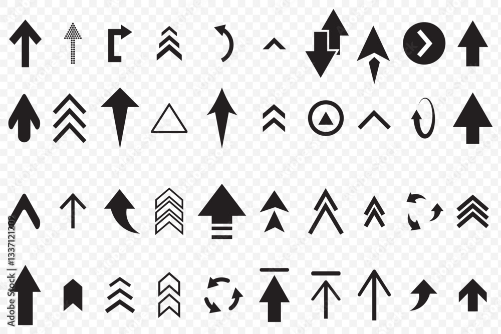 Poster arrows set of 100 black icons. arrow icon. arrow vector collection. arrow. cursor. modern simple arr