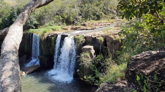 Waterfall in a remote location in Goais State, Brazil