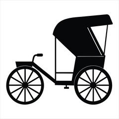 Auto Rickshaw Silhouette Vector Art