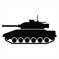 Military Tank Silhouette Vector Art