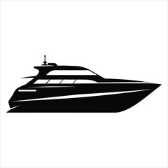 Modern Yacht Silhouette Vector Art