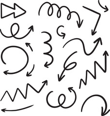 Hand drawn arrow vector set