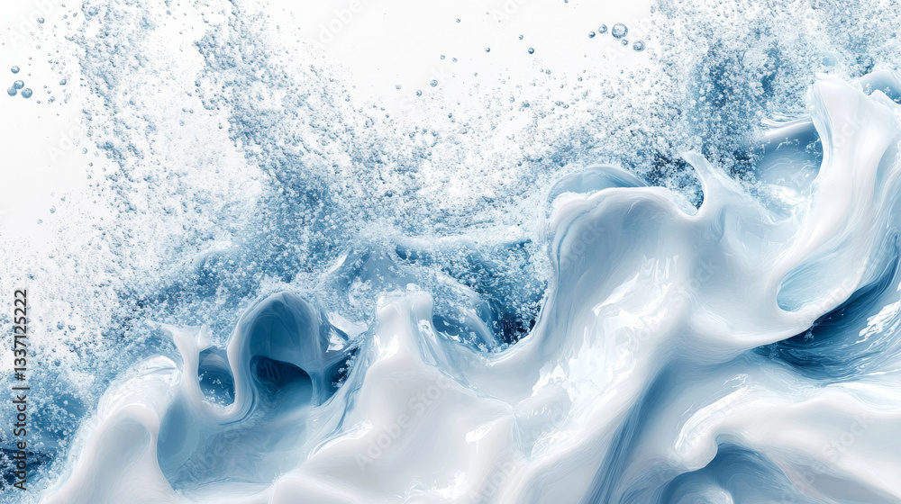 Aufkleber effect of cold winter wind with snow. white air clouds with snowflakes and ice particles in shape of